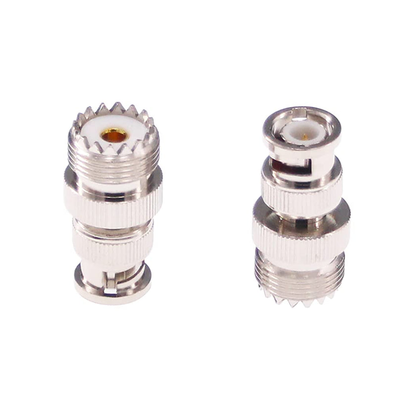 RFaha 2pcs BNC Male to UHF Female SO-239 SO239 RF Coax Adapter BNC to UHF Coaxial Connector Adapter(F37-2)
