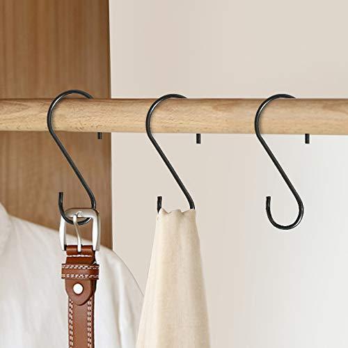 30 Pack Black S Hooks,Heavy Duty Metal Hooks Can with Stand up to 33 pounds.for Kitchen,Office,Garden or Outdoor Activities