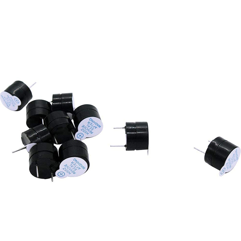 mxuteuk 10pcs DC5V Black Mini Active Piezo Buzzers Electronic Buzzer Alarm Sounder Speaker Beep Tone, Fit for Computers Printers Electronic Components HF-12095