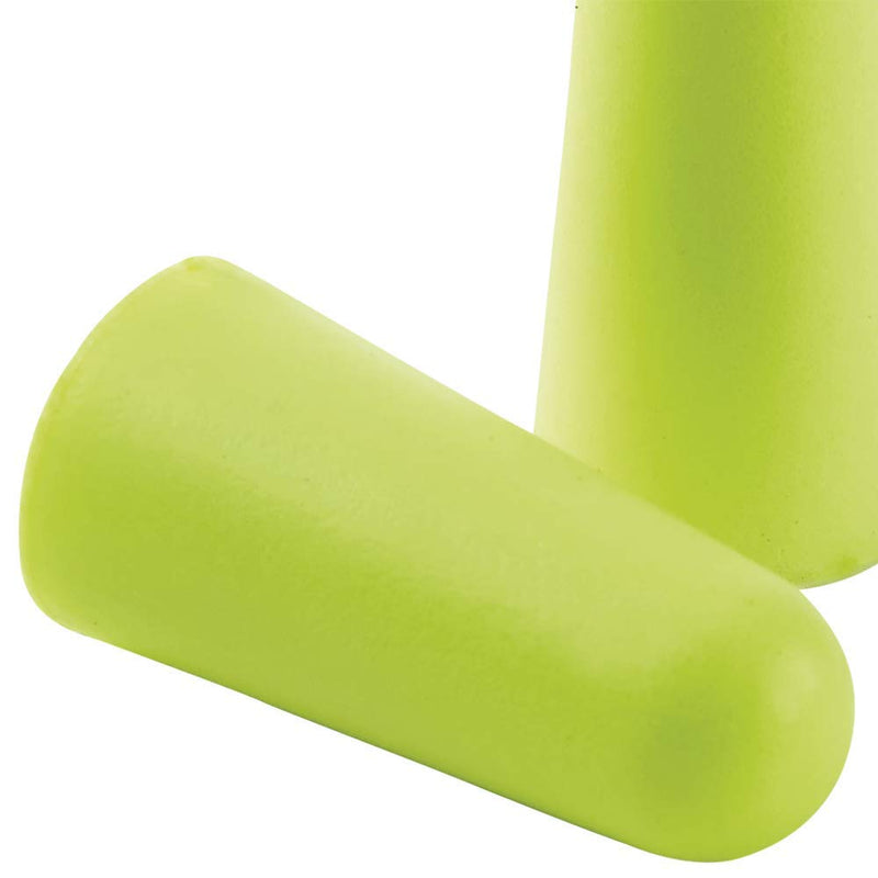 Sellstrom Disposable Uncorded Foam Ear Plugs, 32dB NRR, Hi-Viz Green (Pack of 10), S23414 10 Pair - Retail Package