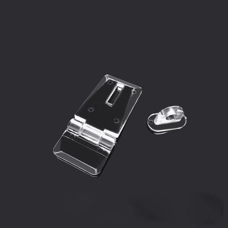 PZRT 4 Sets Mini Hinge Hasp Acrylic Hasp Buckle Box Clear Hinge Latch Hasp Lock Hinge Latch Buckles for Mini Doors, Jewelry Box, Mini Cabinet