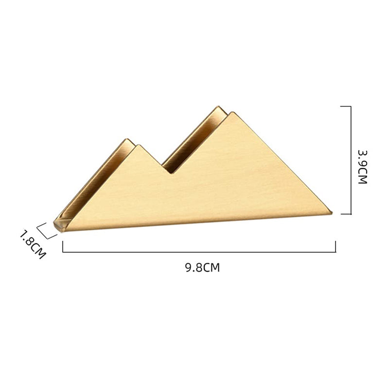 1 Piece Mountain-Shape Metal Desk Card Holder Office Tabletop Business Card Rack Business Name Card Case (Fits 30-40 Business Cards)