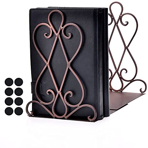 Artkingdome 1 Pair Luxury Old School Bookends Retro Organizer Books End Stand Desk Holder Racks Non-Skid Bookcase Library Decorative Bookend Gift w/Padding