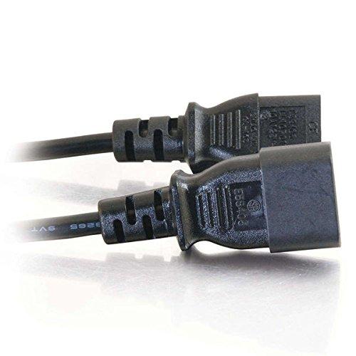 C2G Power Cord, Short Extension Cord, Power Extension Cord, 16 AWG, Black, 4 Feet (1.21 Meters), Cables to Go 29917 C14 to C13 16AWG