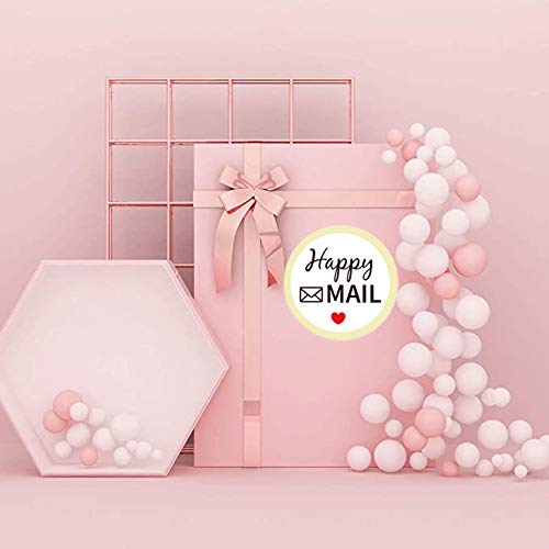 Remarkable Round Happy Mail Stickers, 2 Inch Red Heart/Happy Mail Labels-Packaging Envelope Sealing Stickers for Small Business, Online retailers,Small Shops and More.(504 pcs) (2 inch)