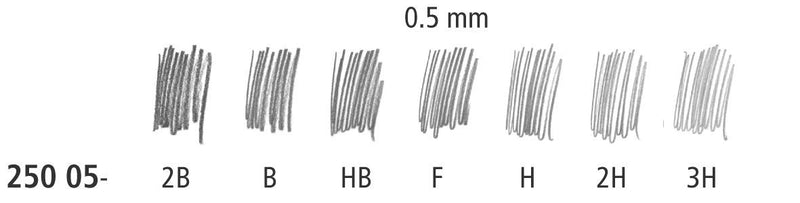 Staedtler Micro Mars Carbon Mechanical Pencil Leads, 0.5 mm, 2B, 60 mm x 12 (250 05 2B)