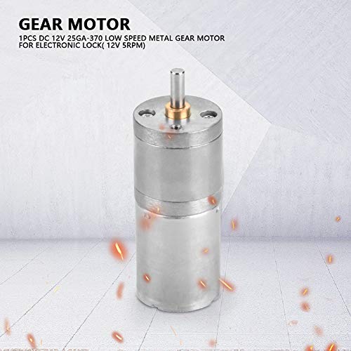 1 Piece 25mm DC 12V 25GA-370 Low Speed Metal Gear Motor for Electronic Lock Electric Toy Car Children Motorcycle(12V 60RPM) 12V 60RPM