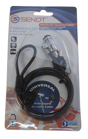 Sendt Black Notebook/Laptop Keyed Lock Security Cable Black 6 Ft