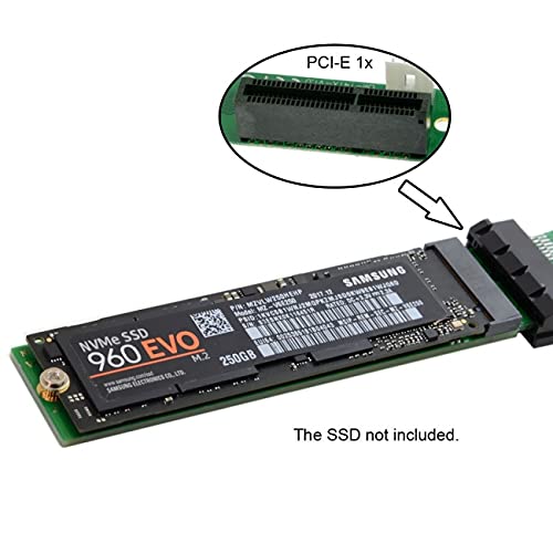 NFHK NGFF M-Key NVME AHCI SSD to PCI-E 3.0 1x x1 Vertical Adapter with Cable Male to Female Extension