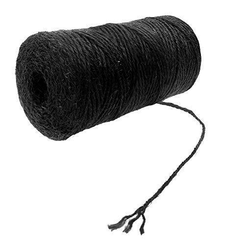 KINGLAKE 328 Feet Natural Jute Twine Best Arts Crafts Gift Twine Christmas Twine Durable Packing String,Black Black