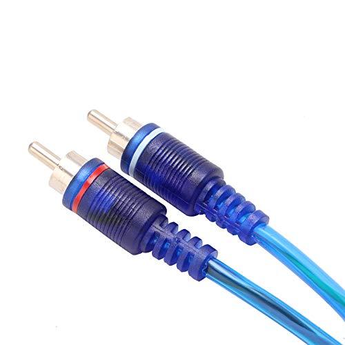 OUHL RCA Y Adapter Connector 1 Female to 2 Male, Car Audio RCA Splitter Adapter Cable, Blue (2 Pack) 1F2M