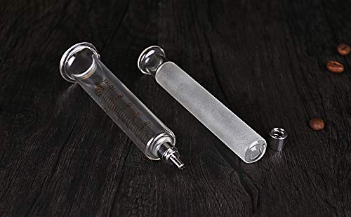 Gufastoe 1 Pack Glass Syringes with Caps 10cc/ml for Laboratory