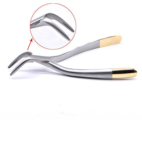 Dental Tooth Extraction Forcep for Root Fragment Minimally Invasive Dental Instrument Curved Forcep (Maxillary and mandibular teeth) 1 Count (Pack of 1)