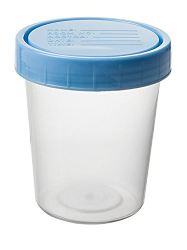 5 Pack of 4oz Sterile Specimen Cups with Leak Proof Screw On Lids - Individually Bagged – for Safe Sample Collection 5