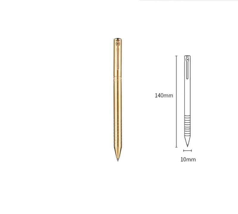 EKLOEN Twist Retractable Refill Solid Brass Pen, EDC Pocket Pen Signature Pen Pocket Pen with Clip