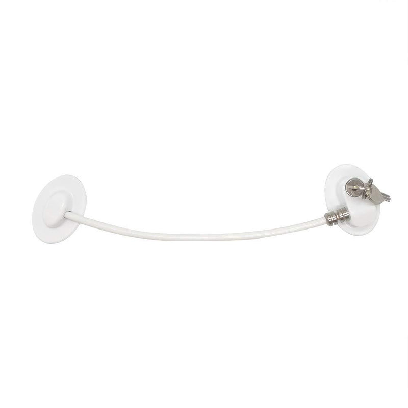 Alamic Refrigerator Door Lock - Freezer Door Lock Cabinet Lock Strong Adhesive Cable Lock Security Door Lock White - 1 Pack White Refrigerator Door Lock - 1 Pack