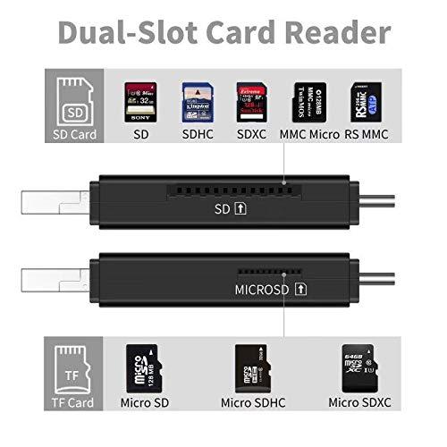 COASD Memory Card Reader SD OTG Adapter and USB 2.0 Portable for SDXC, SDHC, SD, MMC, RS-MMC, Micro SDXC, Micro SD, Micro SDHC Card and UHS-I Card (3 in 1) 3 IN 1