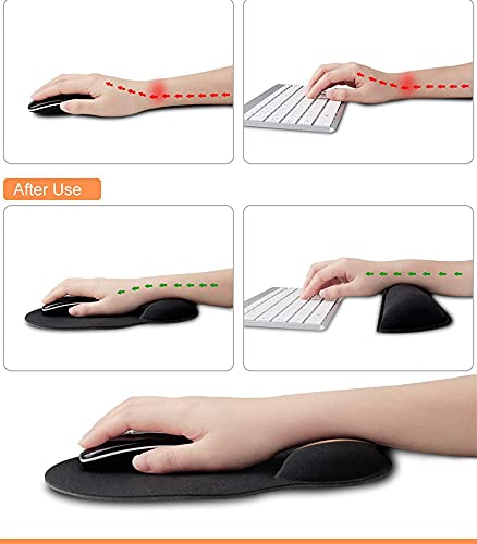 SKYXINGMAI Ergonomic Mouse Pad with Gel Wrist Rest Support, Non-Slip Rubber Base Wrist Rest Pad for Computer, Laptop, Home Office Gaming, Working, Easy Typing & Pain Relief