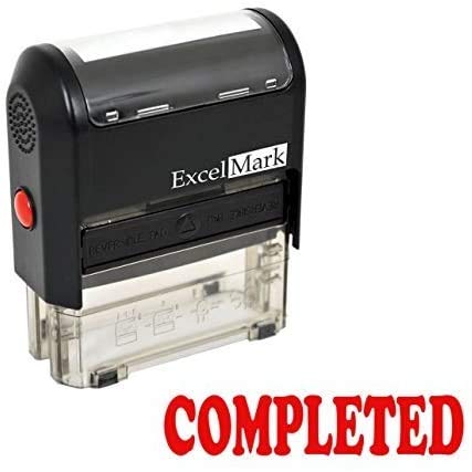 Completed Self Inking Rubber Stamp - Red Ink