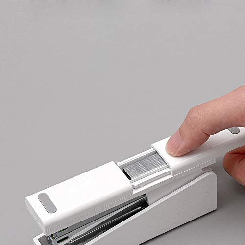 Stapler, Desktop Stapler, Classic Office Stapler, 20 Sheets Capacity White Stapler Set with Storage Free 100 pcs Staples