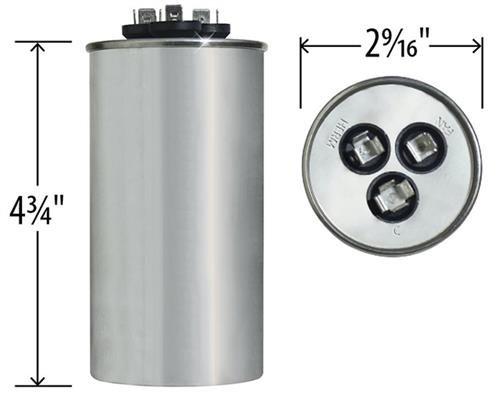 27L1067 - 80 + 5 uf MFD 440 Volt VAC - GE Round Dual Run Capacitor Upgrade