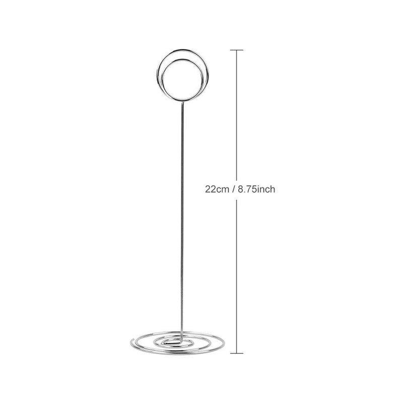 10 Pack 8.75 inch Tall Table Number Holders Place Card Holder Table Picture Holder Wire Photo Holder Clips Picture Memo Note Photo Stand (Silver) Silver