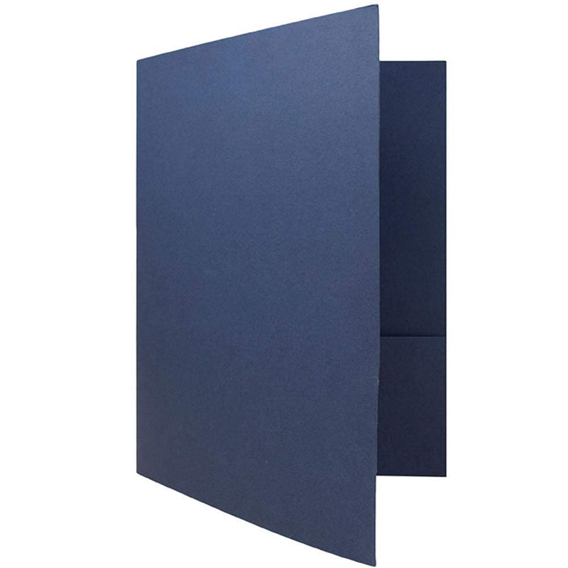 JAM PAPER Two Pocket Textured Linen Presentation Folders - Letter Size Business Folder - Navy Blue - 6/Pack Pack of 6 Folders Navy Blue Linen