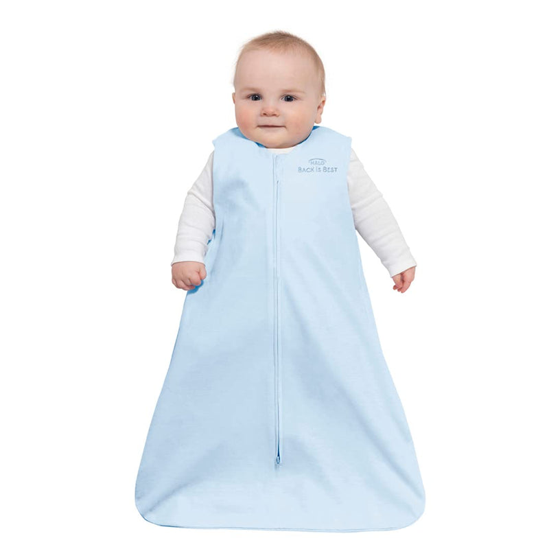 HALO Sleepsack 100% Cotton Wearable Blanket, TOG 0.5, Baby Blue, Large