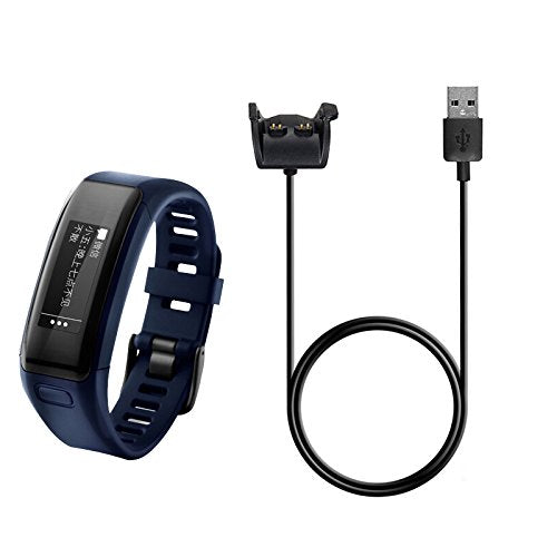 Kissmart Compatible with Vivosmart HR Charger (2PCS), Replacement Charging Cable Cord for Garmin Vivosmart HR/Garmin Vivosmart HR+ (Black - 2PCS)