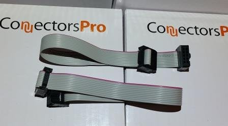Connectors Pro IDC 2-Pack 20cm 8" Length 10 Pins 10P 2.54mm FC Dual Rows 0.1" Pitch Connectors Female Sockets on Silver Flat Ribbon Cable, Net Length is 7 inches 18cm F/F (10P-20cm-2PK) 10P-20cm-2PK