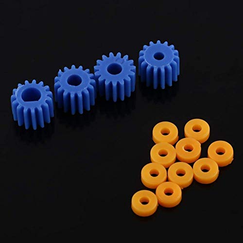 26pcs Plastic Spindle Worm Gear Set Assorted Plastic Shaft for Aircraft Car Model DIY Robot Gear Kit White Blue Spindle Gears 2MM/2.3MM/3MM/3.17MM/4MM