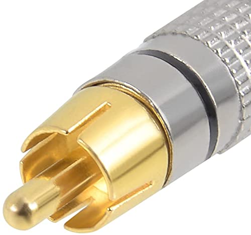 GDQLCNXB RCA Male Adapter Audio Coaxial Cable Solderless Connector Adapter Gold Plated(10 Pack)