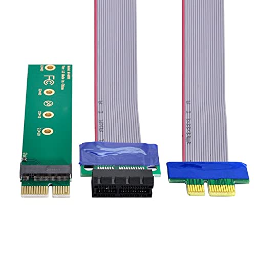 NFHK NGFF M-Key NVME AHCI SSD to PCI-E 3.0 1x x1 Vertical Adapter with Cable Male to Female Extension