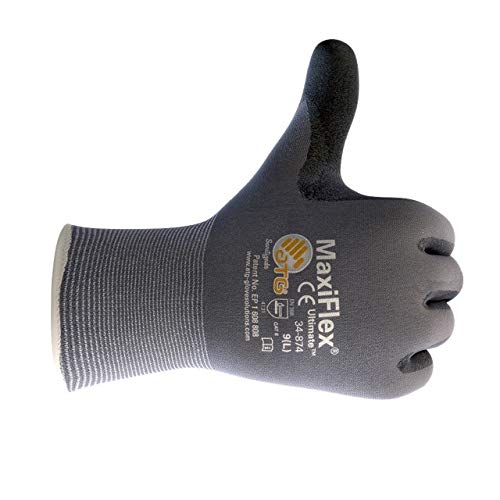 Maxiflex 34-874 Ultimate Nitrile Grip Work Gloves, Large, 3 Pair 1 Large (Pack of 3)