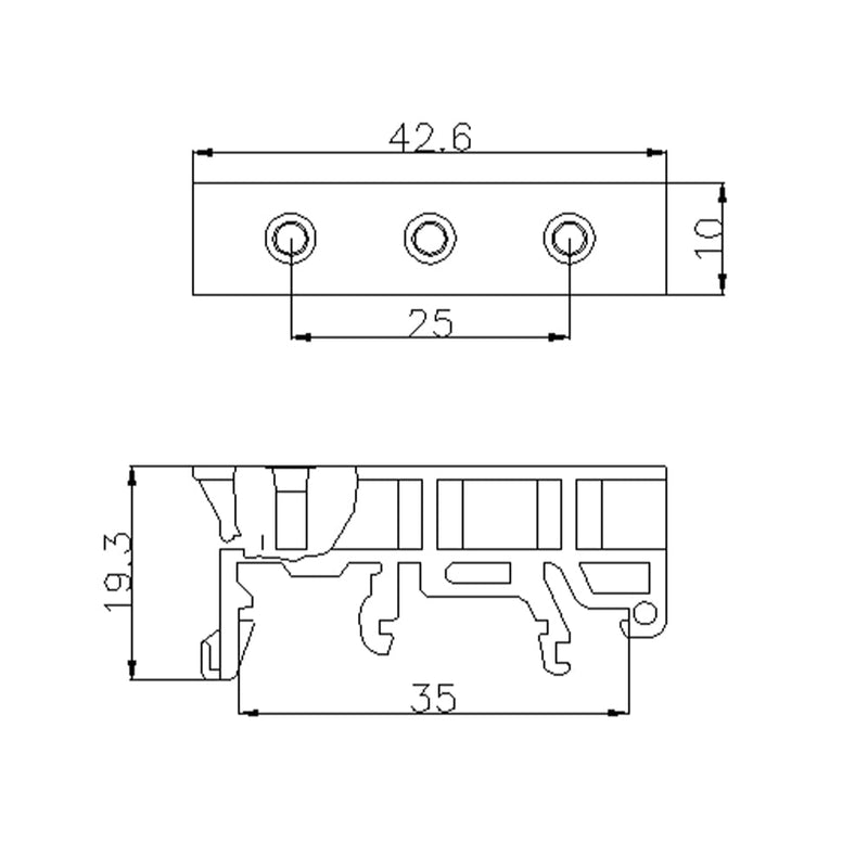 Molence 10 Sets C45 PCB DIN Rail Mounting Adapter 35mm 15mm Circuit Board Mounting Bracket Holder Carrier Clip