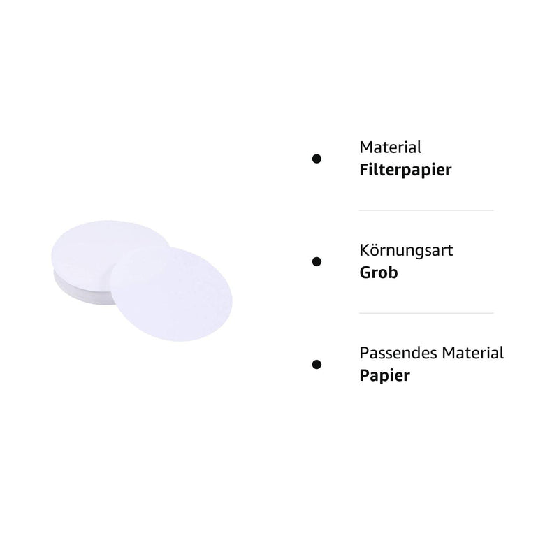 UEETEK Pack of 100 high-quality filter paper, diameter 11 cm, paper discs with medium flow speed for chemical applications