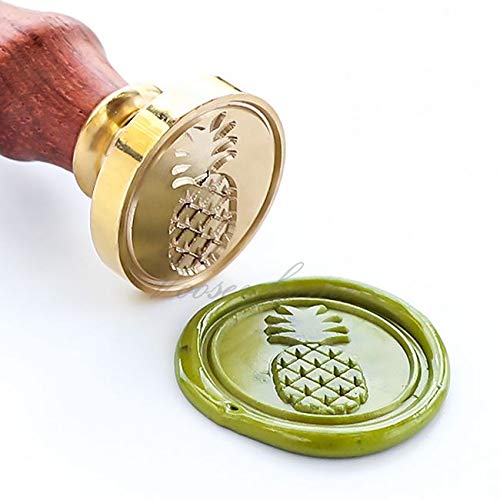 VOOSEYHOME Cute Pineapple Wax Seal Stamp with Rosewood Handle, Decorating on Invitations Envelope Sealers Letters Posters Cards Books Gift Packings for Birthday Themed Parties Weddings Signatures etc Big Pineapple(2)