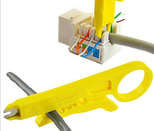 (2IN1) Mini Wire Stripper Crimper Pliers Crimping Tool Cable Stripping Wire Cutter Punch Down Cutter for RJ45 Cat5 Network Wire Cable,Data Telephone cable,Computer UTP Cable (2-Pack,Wire stripping)