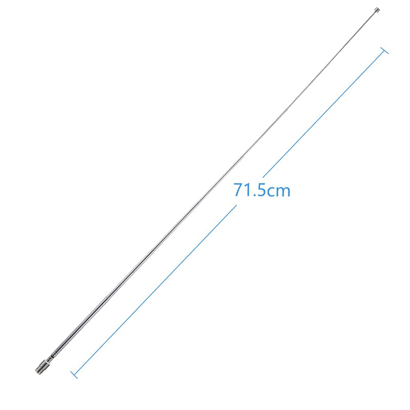 POBADY 2PCS TV Male Plug Connector Telescopic Antenna 7 Sections PAL Telescopic Antenna 71.5cm/28IN for DVB-T DVB-T2 TV FM AM Stereo Reception 2 pcs