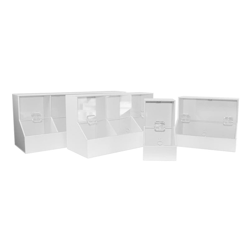 TrippNT 50408 White PVC Plastic Small Dispensing Bin with 1 Compartment, 5.25" Width x 9.25" Height x 7.5" Depth