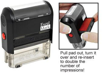 Entered - ExcelMark Self-Inking Rubber Stamp - A1539 Red Ink