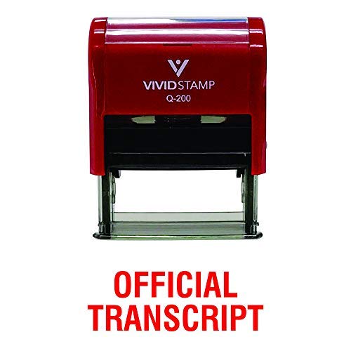 Official Transcript Self Inking Rubber Stamp (Red Ink) - Medium