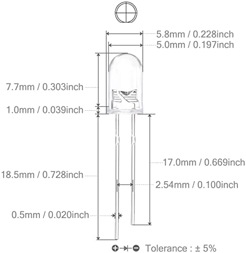 Pack of 100 LED 5 mm color UV ultraviolet LEDs housing clear black light LEDs approx. 3 V diode 2 pin LEDs housing clear