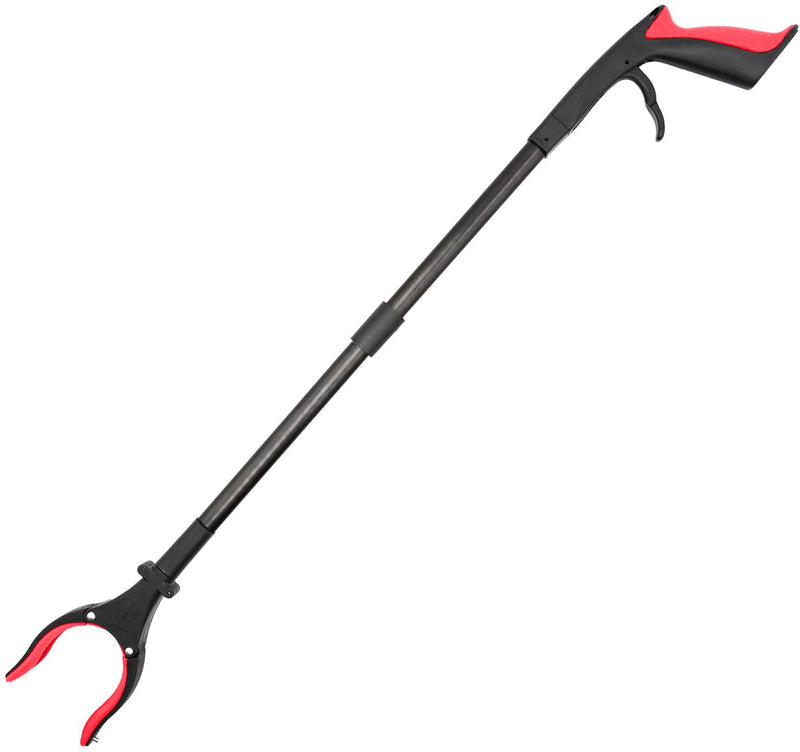 Grabber Reacher Tool 32" Aluminum Magnetic Claw with LED Light, Reacher Grabber Pickup Tool, Foldable Gripper Grabbers for Elderly Grab it Reaching Tool, Trash Grabbers Pickers, Red, by Luxet 2-Pack