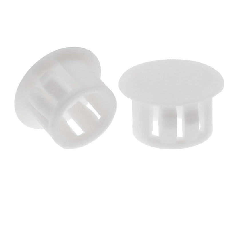 Suiwotin 60PCS 13mm (1/2") White Hole Plugs Plastic Flush Type Hole Plugs Snap in Locking Hole Tube, Furniture Fencing Post Pipe Insert End Caps (White) 13mm (1/2")