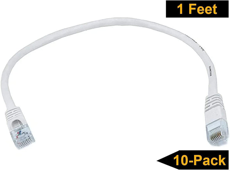 iMBAPrice 7 ' Cat5e Network Ethernet Patch Cable, 10 Pack, White (IMBA-CAT5-07WT-10PK) 7 Feet