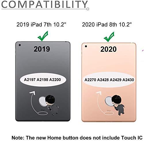 T Phael Black Home Button Compatible with iPad 10.2" 2019 iPad 7 7th Gen (A2197 A2198 A2200),2020 iPad 8 8th Gen(A2270, A2428, A2429, A2430) Incl Flex Cable Connector and Screwdriver