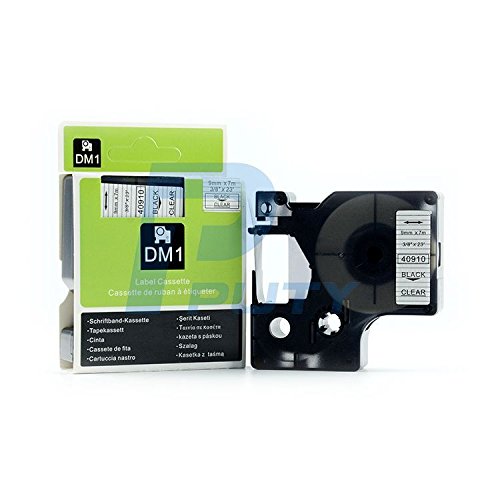 IDIK Compatible D1 40910 Black on Clear 9mm 7m Label Manager Label Tape Writer