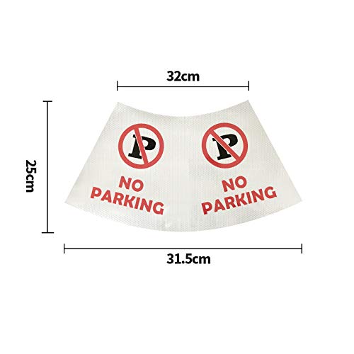 2Pack NO Parking Reflective Collars for Traffic Safety Cones, High Visible Signs for Driveway Road Outdoor Use [Cone Not Include] 2 PACK