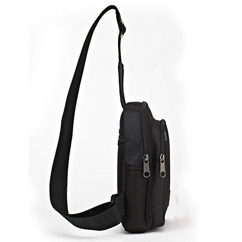 FASITE Sling Bag Chest Backpack, Crossbody Shoulder Tool Pouch for Men Women, Black